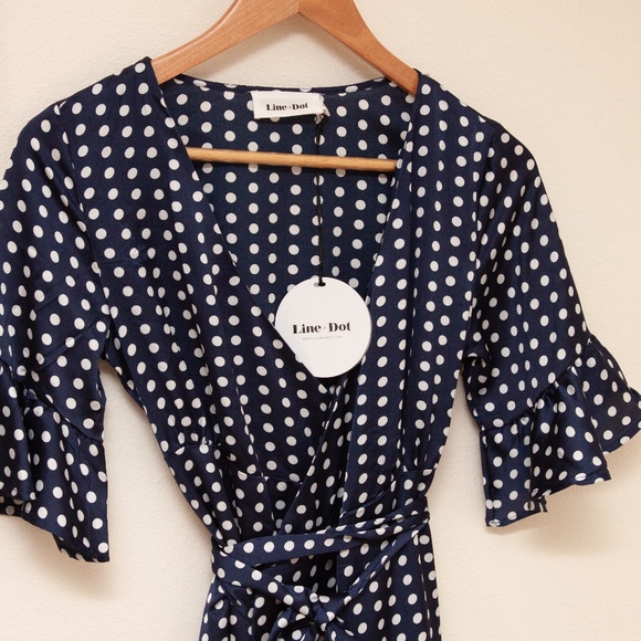 Line & Dot Wrap Dress - Picture 2 of 8